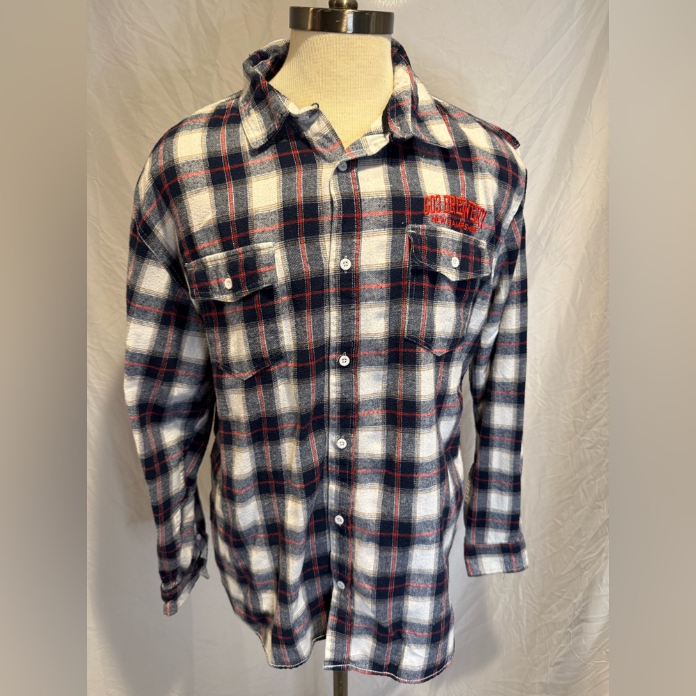 Burnside Red and Blue Plaid Casual Button Down Shirt